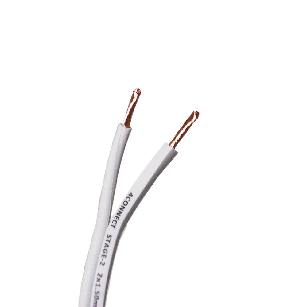 OFC-Lautsprecherkabel 2×1,5 mm² weiß