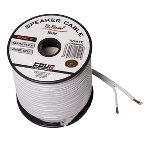 OFC-Lautsprecherkabel 2×2,5 mm² weiß