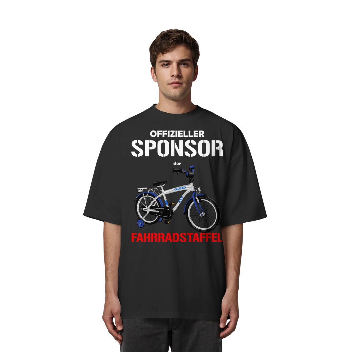 Offizieller Sponsor der FAHRRADSTAFFEL - Organic Oversize Shirt-Unisex-Shirts-BassBuddys-Black-XS-BassBuddys | Shop