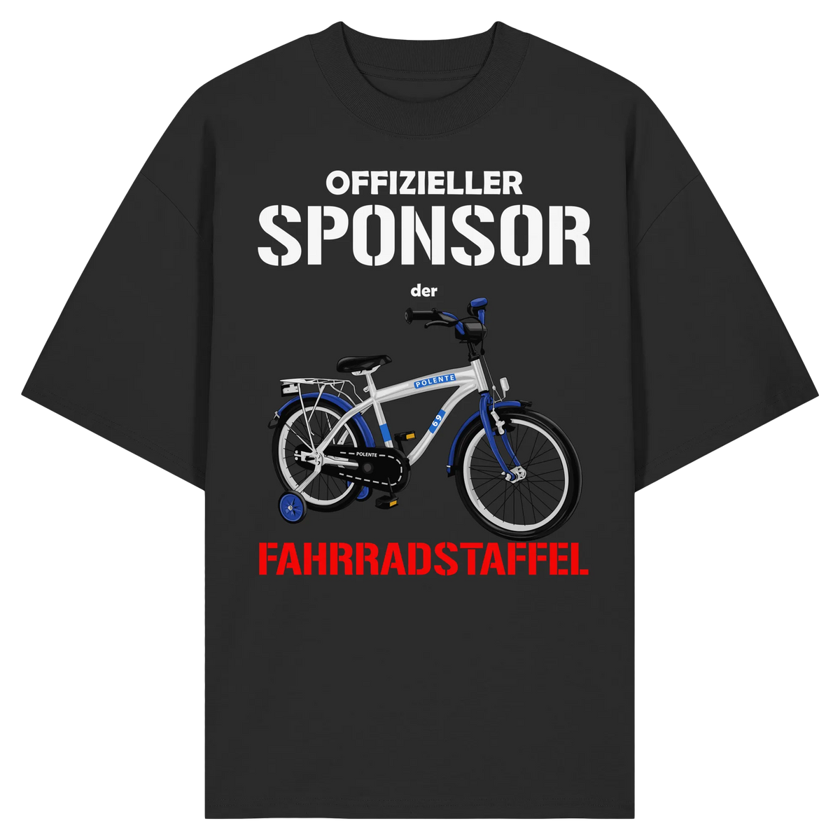 Offizieller Sponsor der FAHRRADSTAFFEL - Organic Oversize Shirt-Unisex-Shirts-BassBuddys-Black-XS-BassBuddys | Shop