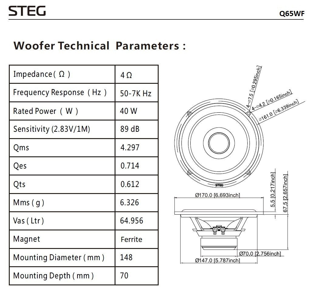 STEG Q65WF – 6,5 Zoll Tiefmitteltöner – Ansicht 3