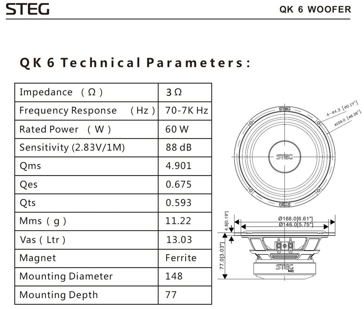 STEG QK6 – 6,5 Zoll Tiefmitteltöner – Ansicht 5