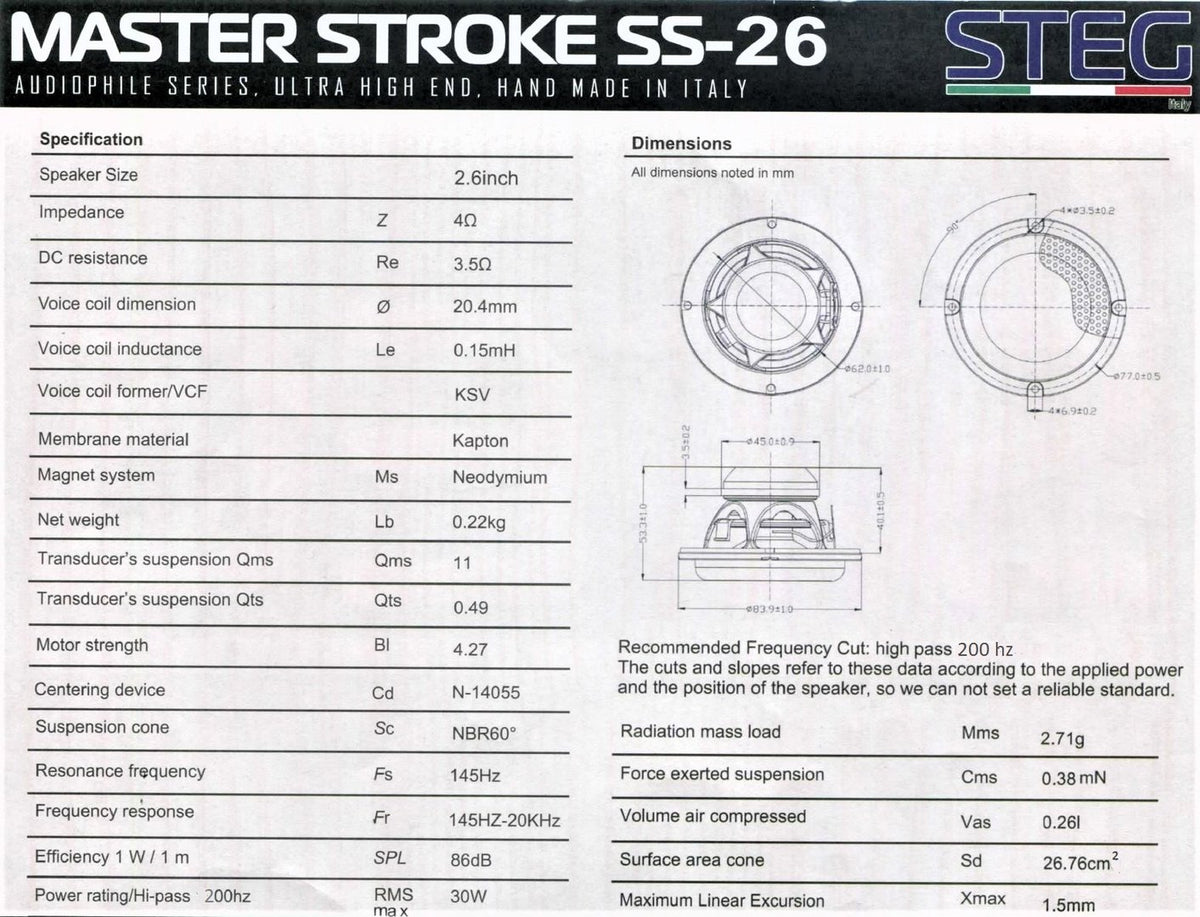 STEG SS-652C – 7 Zoll Lautsprecherset – Ansicht 2