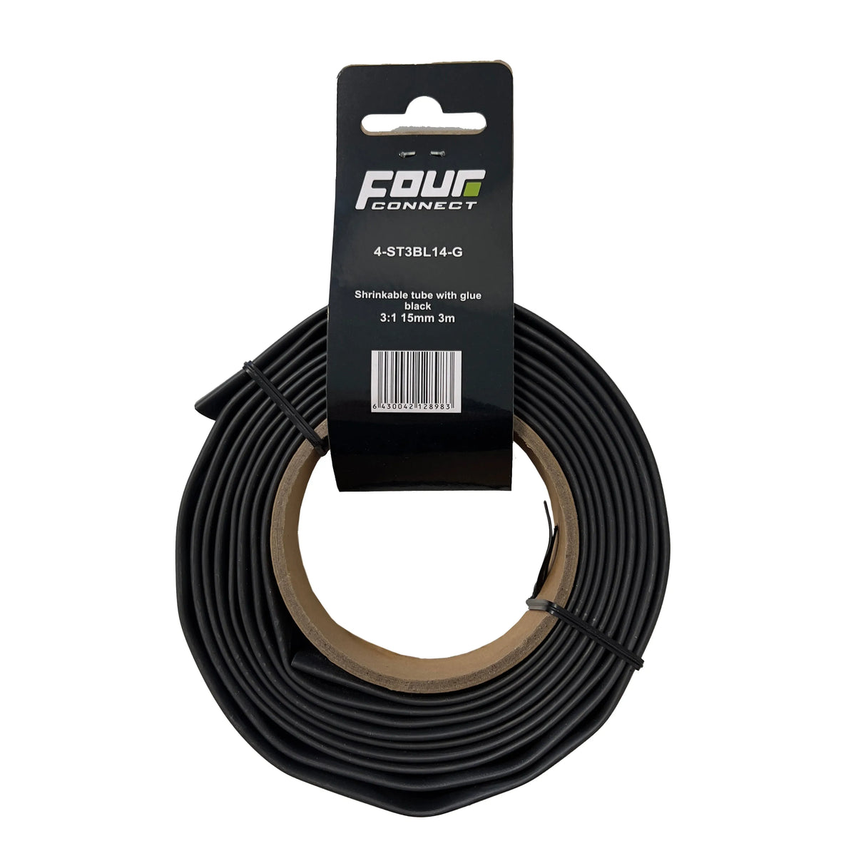 Schrumpfschlauch 3:1 Schwarz mit Kleber 3 m-Schrumpfschlauch-Four Connect-15mm-BassBuddys | Shop
