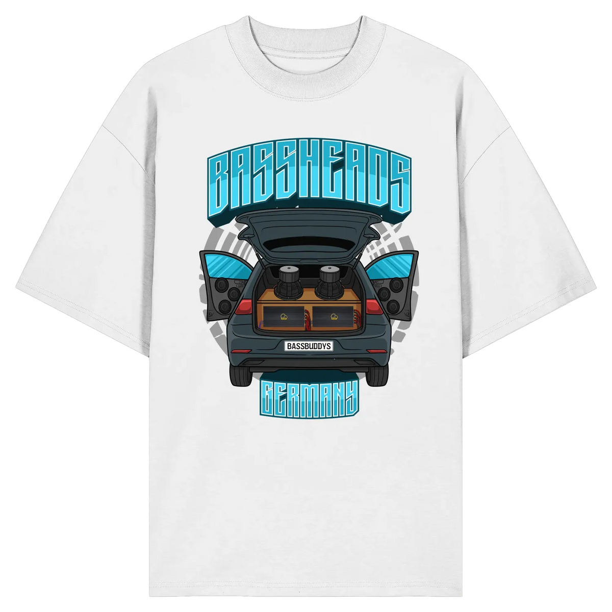 BASSHEADS GERMANY - Organic Oversize Shirt White XS – Produktbild 1
