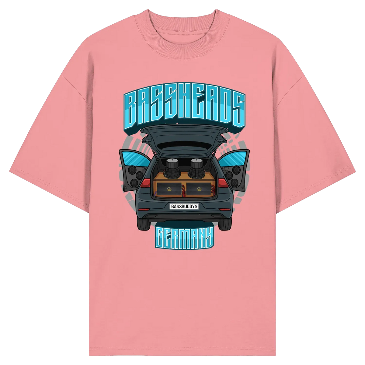 BASSHEADS GERMANY - Organic Oversize Shirt Pink Joy XS – Produktbild 6
