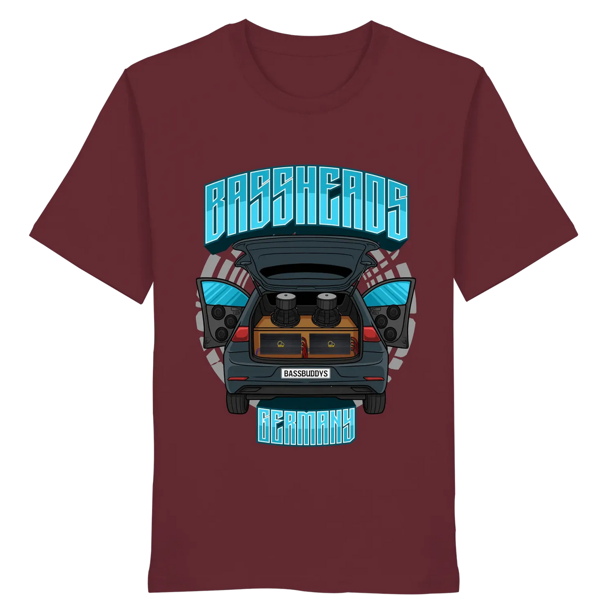 BASSHEADS GERMANY - Organic Shirt Burgundy XS – Produktbild 1
