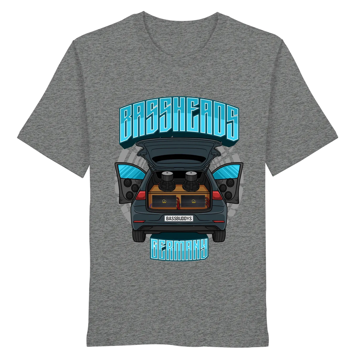 BASSHEADS GERMANY - Organic Shirt Mid Heather Grey XS – Produktbild 6