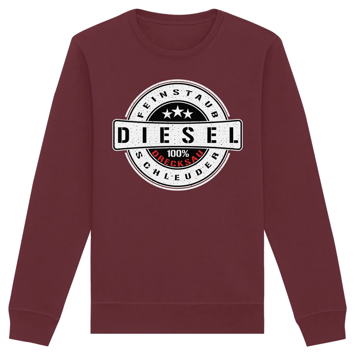 Feinstaub Schleuder Diesel 100% Drecksau Sweatshirt Burgundy XS – Produktbild 1