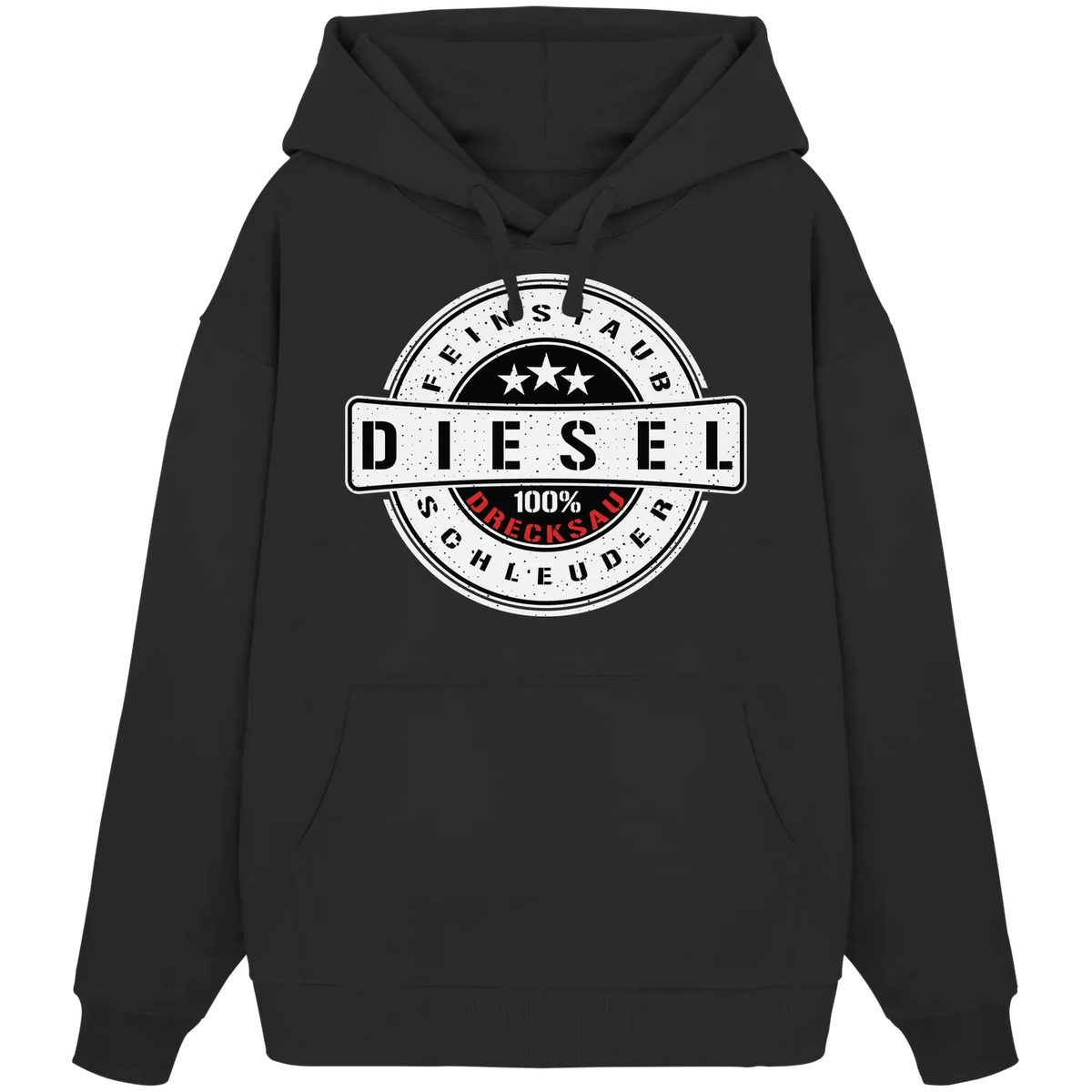 Feinstaub Schleuder Diesel 100% Drecksau Oversize Hoodie Black XS – Produktbild 1