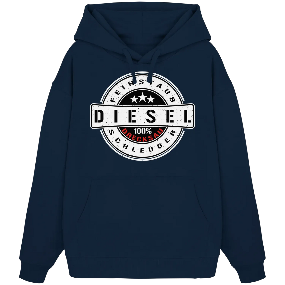 Feinstaub Schleuder Diesel 100% Drecksau Oversize Hoodie French Navy XS – Produktbild 2