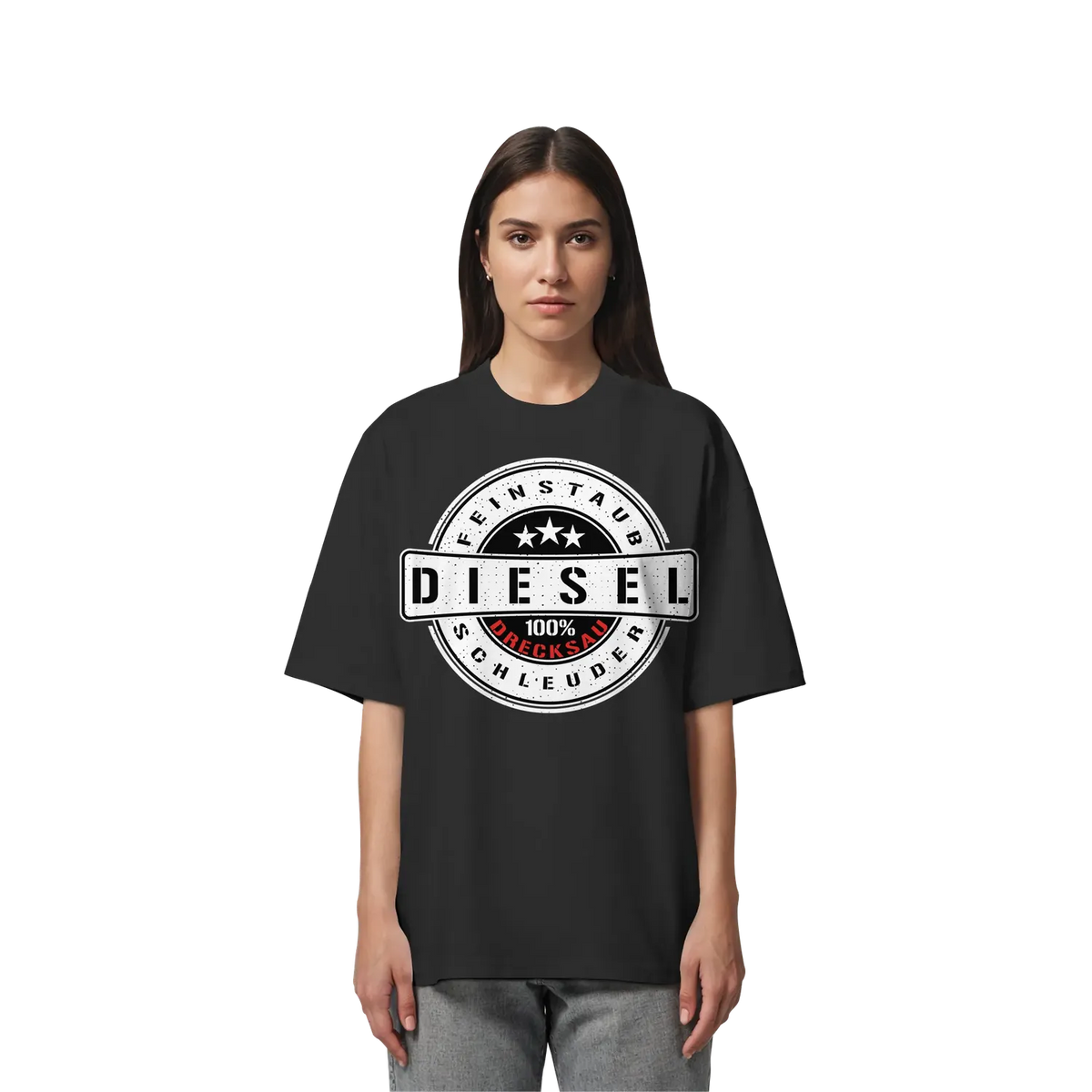 Feinstaub Schleuder Diesel 100% Drecksau Oversize Shirt – Produktbild 2