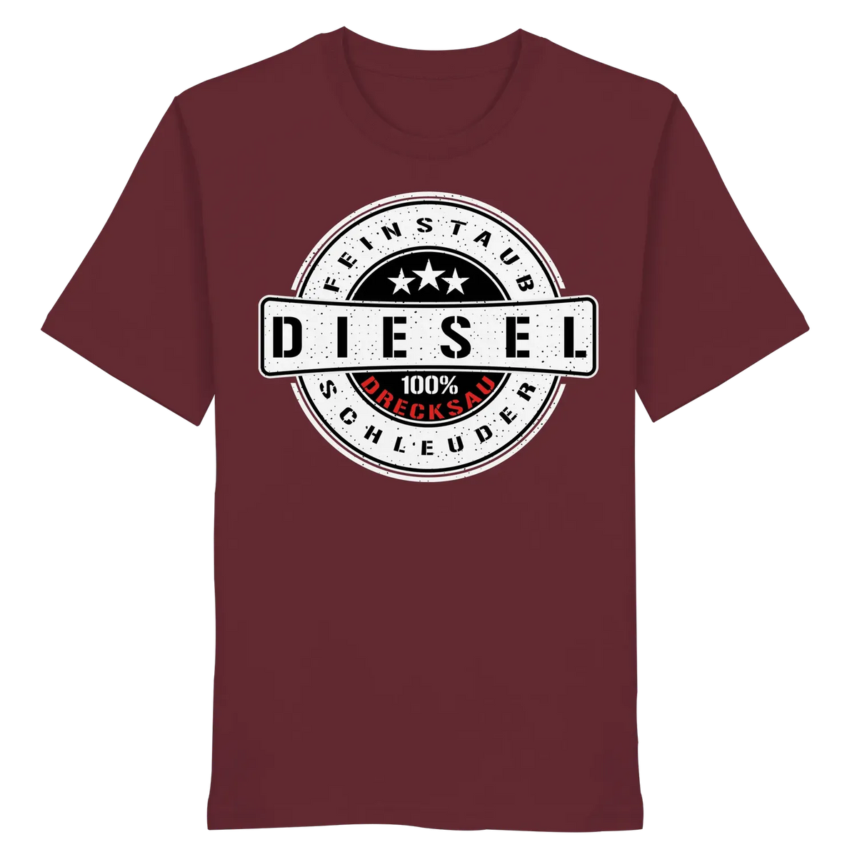 Feinstaub Schleuder Diesel 100% Drecksau Shirt Burgundy XS – Produktbild 1