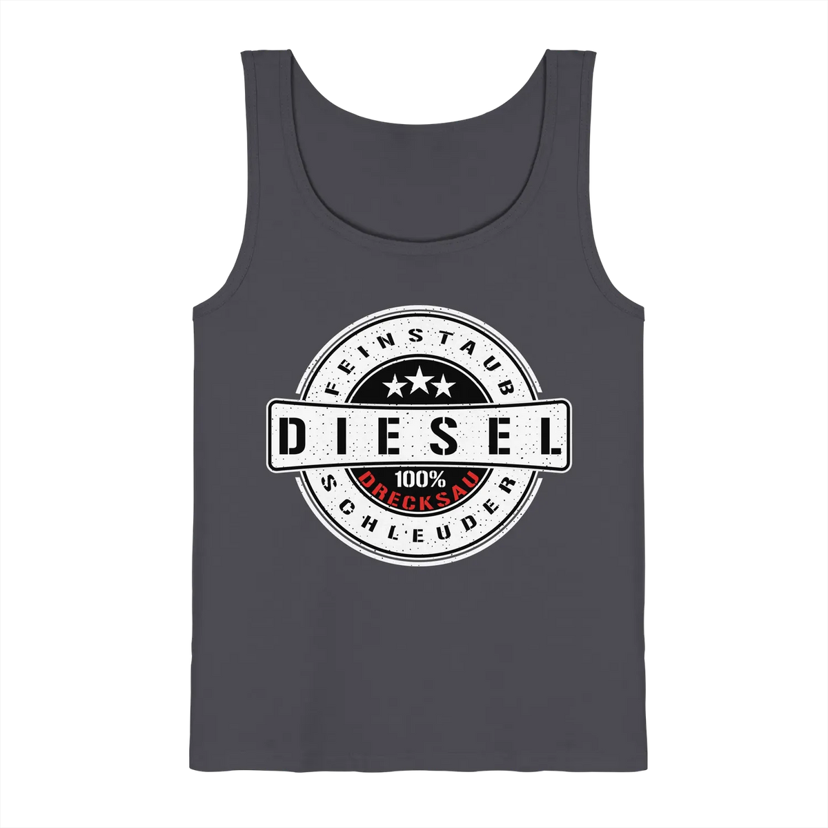 Feinstaub Schleuder Diesel 100% Drecksau Tank-Top Charcoal S – Produktbild 1