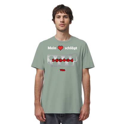 Mein Herz schlägt 1-5-3-6-2-4 - Organic Shirt