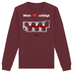 Mein Herz schlägt 1-5-3-6-2-4 Sweatshirt Burgundy XS – Produktbild 1