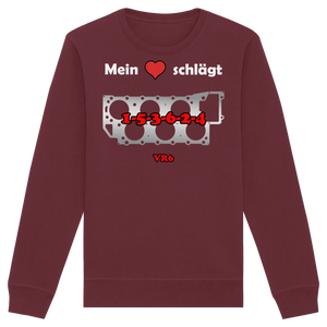 Mein Herz schlägt 1-5-3-6-2-4 Sweatshirt Burgundy XS – Produktbild 1