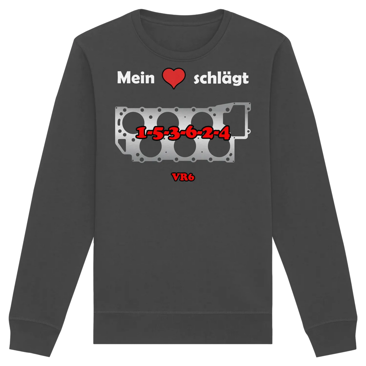 Mein Herz schlägt 1-5-3-6-2-4 Sweatshirt Anthracite XS – Produktbild 8