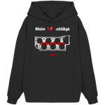 Mein Herz schlägt 1-5-3-6-2-4 Oversize Hoodie Black XS – Produktbild 1