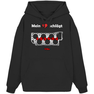 Mein Herz schlägt 1-5-3-6-2-4 Oversize Hoodie Black XS – Produktbild 1