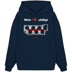 Mein Herz schlägt 1-5-3-6-2-4 Oversize Hoodie French Navy XS – Produktbild 2
