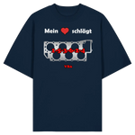 Mein Herz schlägt 1-5-3-6-2-4 Oversize Shirt French Navy XS – Produktbild 1