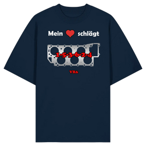 Mein Herz schlägt 1-5-3-6-2-4 Oversize Shirt French Navy XS – Produktbild 1