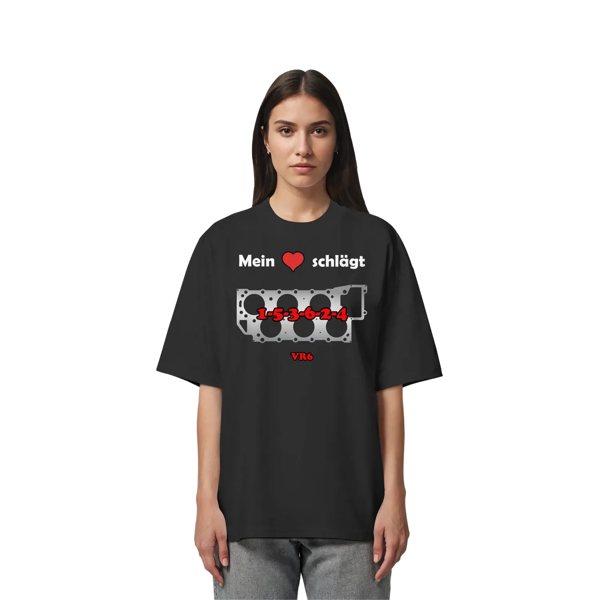 Mein Herz schlägt 1-5-3-6-2-4 Oversize Shirt – Produktbild 5