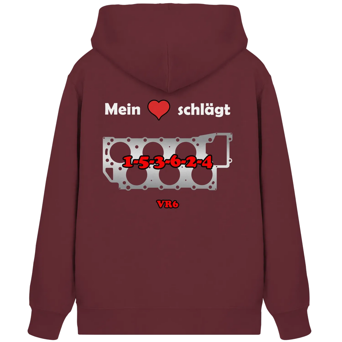 Mein Herz schlägt 1-5-3-6-2-4 Zipper Jacke Burgundy XS – Produktbild 1