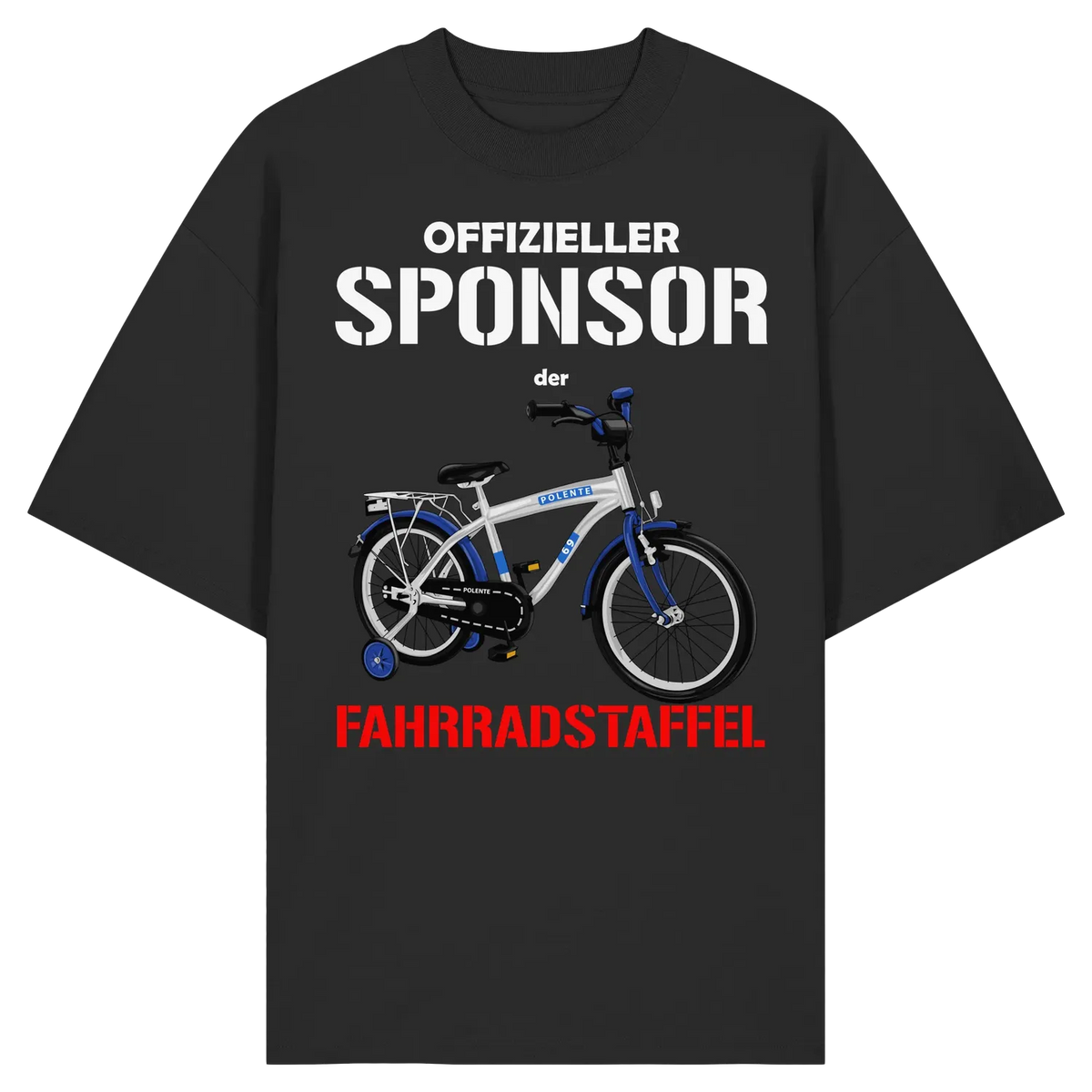 Offizieller Sponsor der FAHRRADSTAFFEL - Organic Oversize Shirt Black XS – Produktbild 1