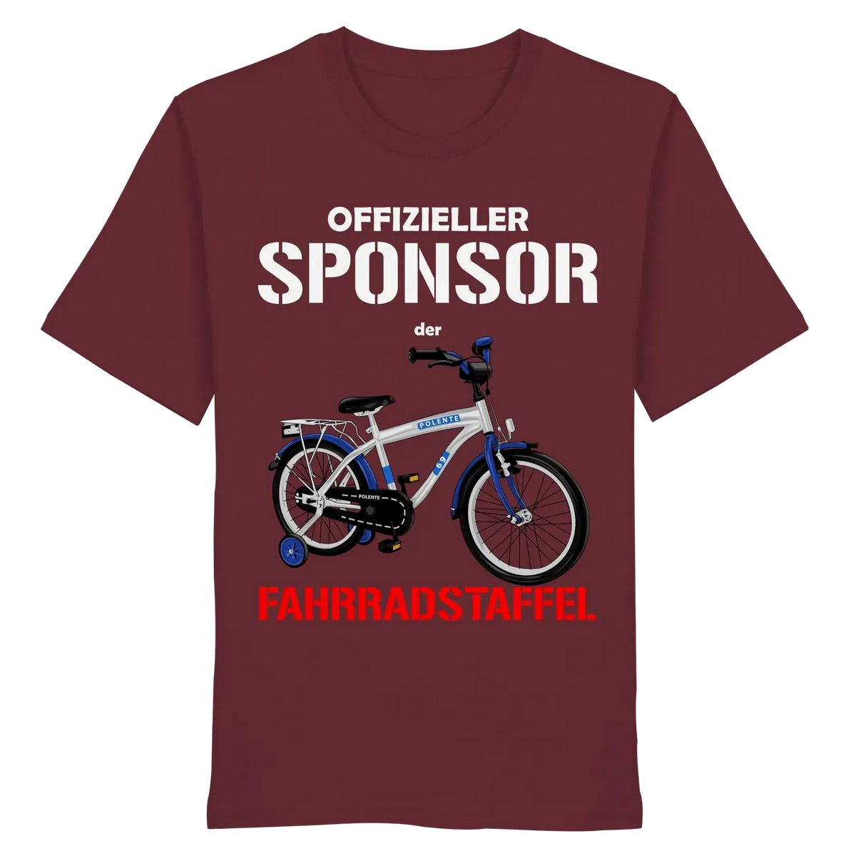 Offizieller Sponsor der FAHRRADSTAFFEL - Organic Shirt Burgundy XS – Produktbild 1